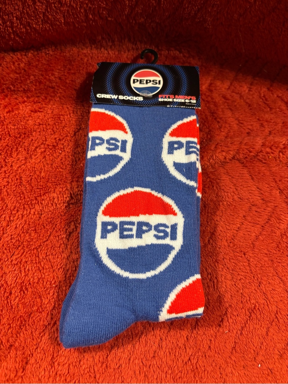 Pepsi Men’s Crew Socks in Blue, Red and White